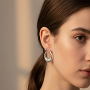 Twister Alto 925 Sterling Silver Hoop Earrings